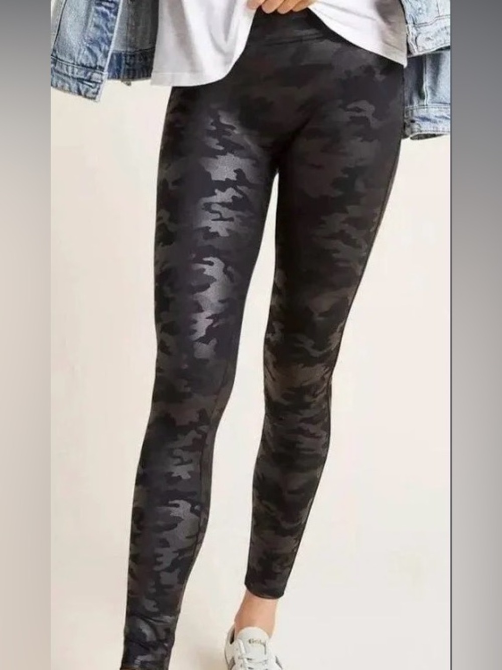 Spanx Faux Leather Camo leggings